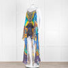 Camilla Blue and Yellow Jewelled Strappy Handkerchief Skirt Dress