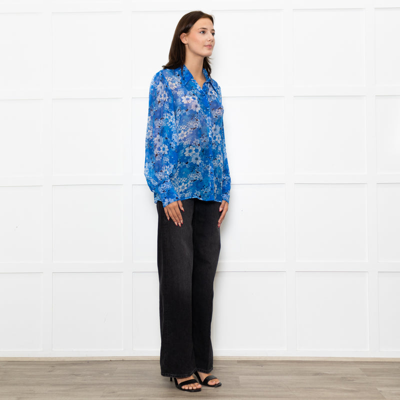 The Kooples Blue White Front Button Shirt