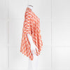 Dea Kudibal Orange Pink Cream Geometric Print Oversized Shirt
