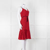 Milly Red Black Polka Dot Sleeveless Dress