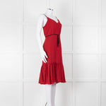 Milly Red Black Polka Dot Sleeveless Dress