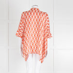 Dea Kudibal Orange Pink Cream Geometric Print Oversized Shirt