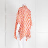 Dea Kudibal Orange Pink Cream Geometric Print Oversized Shirt