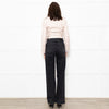 Maje Pale Pink Leather Cropped Biker Jacket