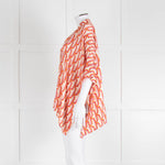 Dea Kudibal Orange Pink Cream Geometric Print Oversized Shirt