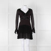 Just Cavalli Black Embellished Frill Trim Short Dress