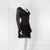 Just Cavalli Black Embellished Frill Trim Short Dress