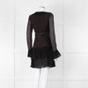 Just Cavalli Black Embellished Frill Trim Short Dress