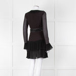 Just Cavalli Black Embellished Frill Trim Short Dress