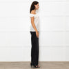 The Kooples Cream Silk Strappy Laced V  Neck Top