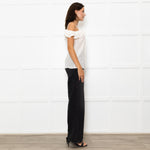 The Kooples Cream Silk Strappy Laced V  Neck Top
