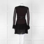 Just Cavalli Black Embellished Frill Trim Short Dress