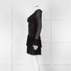 Just Cavalli Black Embellished Frill Trim Short Dress