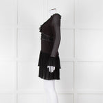 Just Cavalli Black Embellished Frill Trim Short Dress