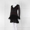 Just Cavalli Black Embellished Frill Trim Short Dress