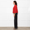 Sandro Red Zip Pocket Detail Edge To Edge Jacket