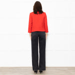 Sandro Red Zip Pocket Detail Edge To Edge Jacket