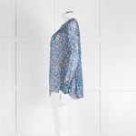 Isabel Marant Etoile Blue Red Cream Floral Silk Sheer Blouse