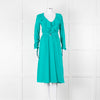 Patrizia Pepe Turquoise Frill Trim Belted Dress