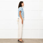 Gucci Pale Blue White GG Front Pockets Collard Shirt