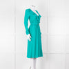 Patrizia Pepe Turquoise Frill Trim Belted Dress
