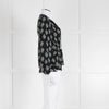 Diane Von Furstenberg Black Purple Cream Silk Print Wrap Top