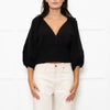 Me+Em Black Cotton Elasticated Cropped Top