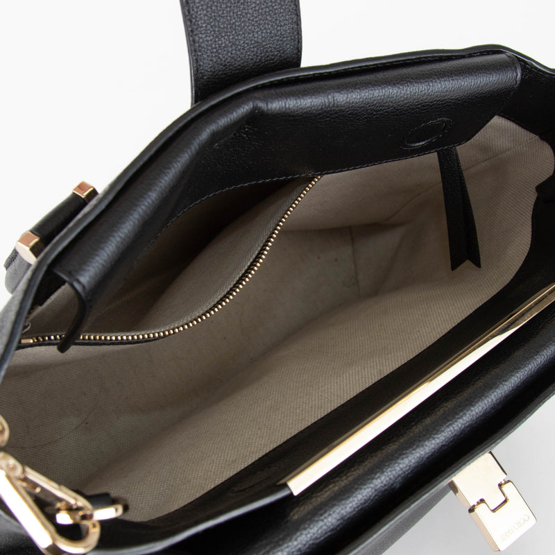 Jimmy Choo Black Marianne Grainy Leather Tote Bag