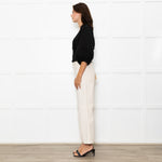 Me+Em Black Cotton Elasticated Cropped Top