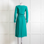 Patrizia Pepe Turquoise Frill Trim Belted Dress