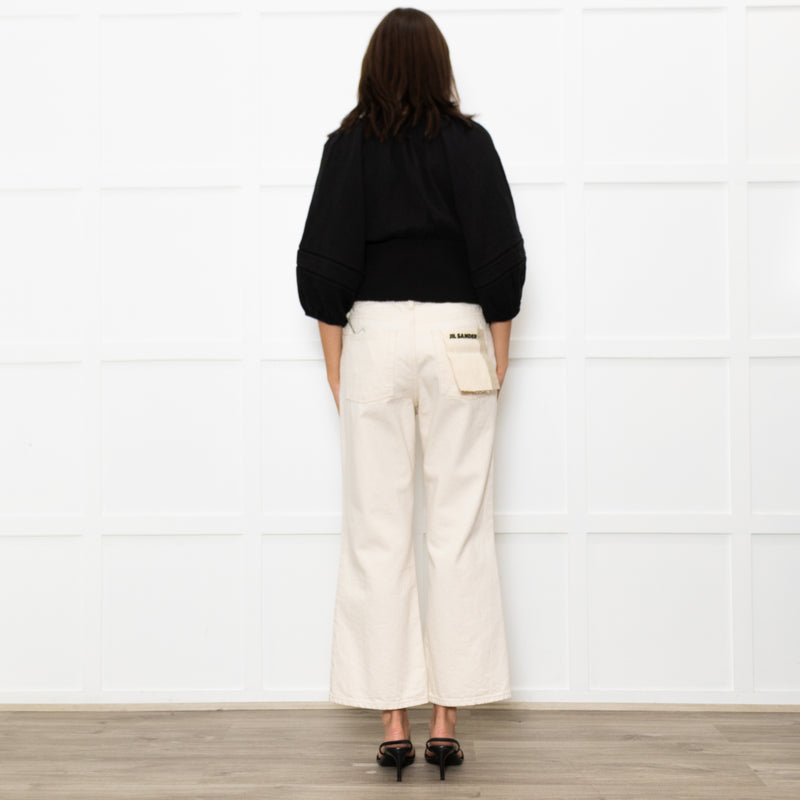 Me+Em Black Cotton Elasticated Cropped Top