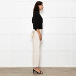 Me+Em Black Cotton Elasticated Cropped Top