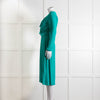 Patrizia Pepe Turquoise Frill Trim Belted Dress