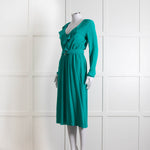 Patrizia Pepe Turquoise Frill Trim Belted Dress
