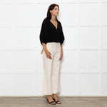 Me+Em Black Cotton Elasticated Cropped Top