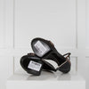 Lanvin Black Bronze Satin Bow Chunky Heeled Sandals