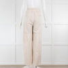 Amomento Beige Contrast Denim Joggers