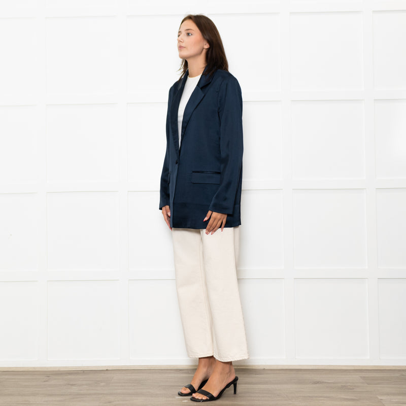 Second Female Midnight Blue Satin Jacket