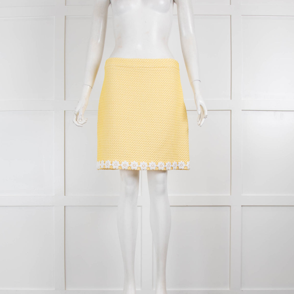 Boutique Moschino Yellow Applique Daisy Mini Skirt