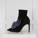 Sophia Webster Black Butterfly Suede Ankle Heeled Boots