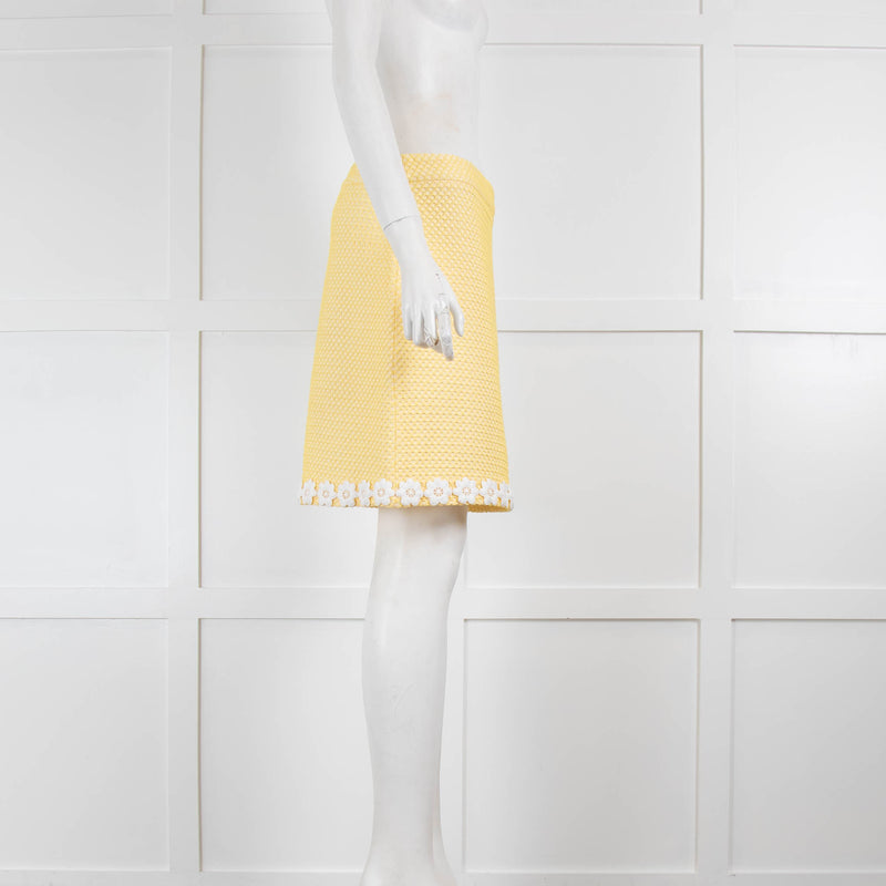 Boutique Moschino Yellow Applique Daisy Mini Skirt