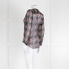 Isabel Marant Etoile Black Red Cream Floral & Stripe Silk Blouse
