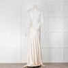 Nili Lotan Katie Silk V Neck Sleeveless Gown With Train