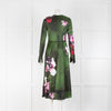 Erdem Floral Print Gilman Satin Long Sleeve Midi Dress