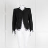Iro Black Cotton Knitted Fringe Jacket