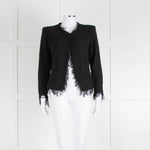 Iro Black Cotton Knitted Fringe Jacket