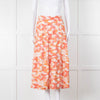 Three Graces Orange Cream Tiered Midi Skirt