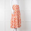 Three Graces Orange Cream Tiered Midi Skirt