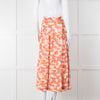 Three Graces Orange Cream Tiered Midi Skirt