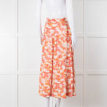 Three Graces Orange Cream Tiered Midi Skirt